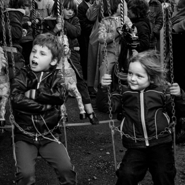 Children on Ride, Blackburn Easter Fair, Blackburn Children on Ride at Blackburn Easter Fair - Blackburn a Town and its People Photographic Study