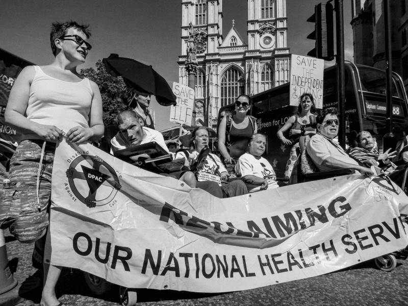 DPAC demonstration and road block, London 4th July 2014