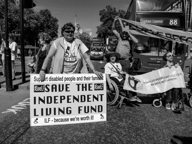 DPAC demonstration and road block, London 4th July 2014