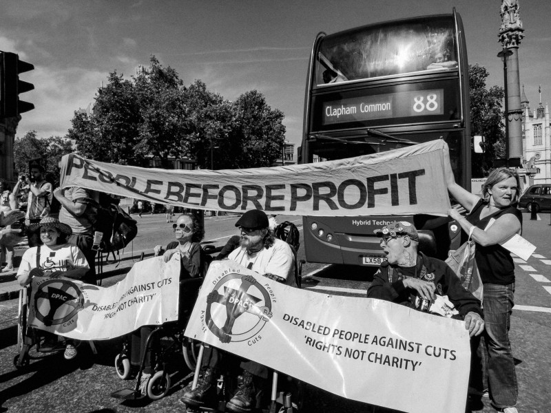 DPAC demonstration and road block, London 4th July 2014