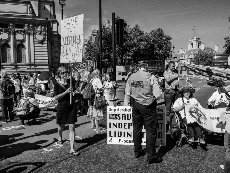 DPAC demonstration and road block, London 4th July 2014