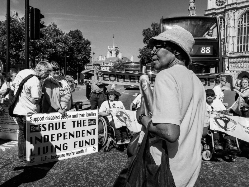 DPAC demonstration and road block, London 4th July 2014