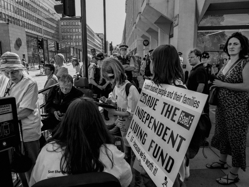 DPAC demonstration and road block, London 4th July 2014