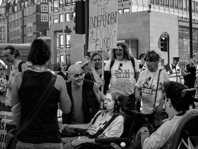 DPAC demonstration and road block, London 4th July 2014
