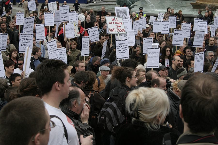 March for Free Expression, Trafalgar Square 25th March 2006 in response to Danish Cartoons - London - A City and its People A photographic study by Christopher John Ball - Photographer and Writer