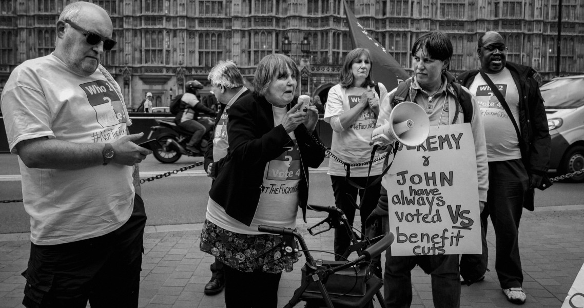 DPAC 'Trash The Tories' Demonstration 2017 General Election, London. 2nd May 2017 - Part One - Old Palace Yard. Photographs by Christopher John Ball DPAC 'Trash The Tories' Demonstration 2017 General Election, London. 2nd May 2017 - Part One - Old Palace Yard.