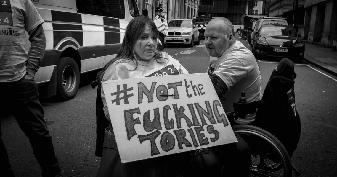 DPAC 'Trash The Tories' Demonstration 2017 General Election, London. 2nd May 2017 - Part Four - Outside Conservative Party HQ. Photographs by Christopher John Ball DPAC 'Trash The Tories' Demonstration 2017 General Election, London. 2nd May 2017 - Part Four - Outside Conservative Party HQ.