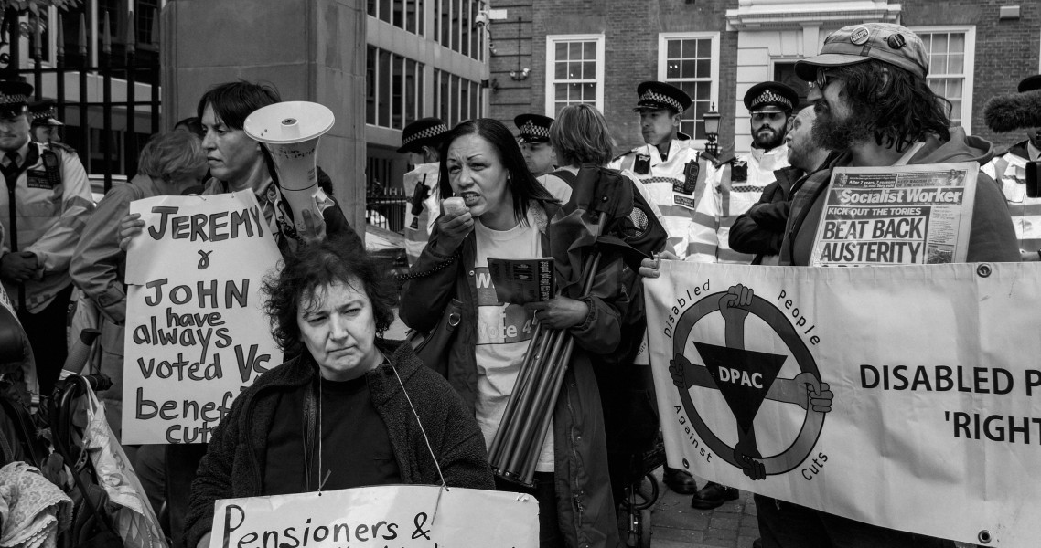 DPAC 'Trash The Tories' Demonstration 2017 General Election, London. 2nd May 2017 - Part Four - Outside Conservative Party HQ. Photographs by Christopher John Ball DPAC 'Trash The Tories' Demonstration 2017 General Election, London. 2nd May 2017 - Part Four - Outside Conservative Party HQ.