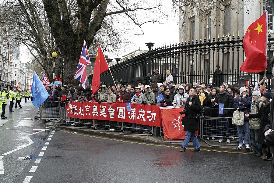 'London - A City and its People' - Olympic Torch Procession with Free Tibet Protest near Russell Square 6th April 2008 - A photographic study by Christopher John Ball - Photographer and Writer