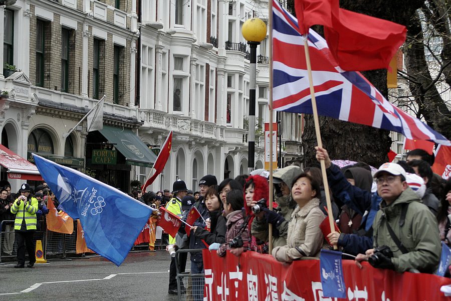 'London - A City and its People' - Olympic Torch Procession with Free Tibet Protest near Russell Square 6th April 2008 - A photographic study by Christopher John Ball - Photographer and Writer
